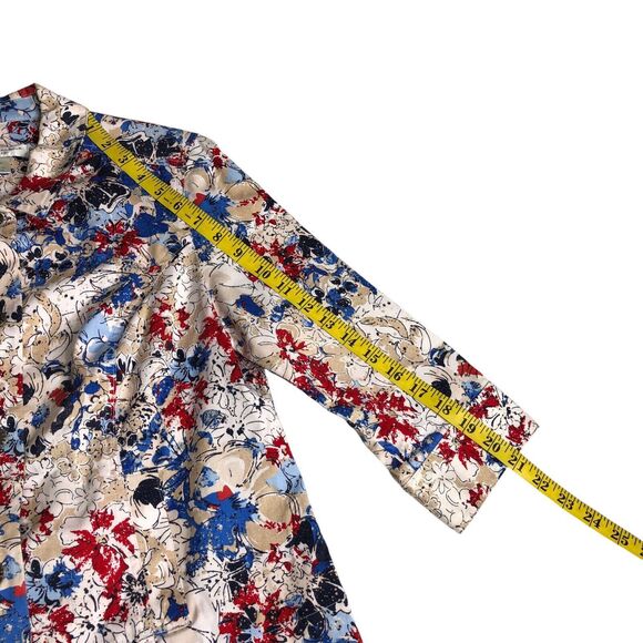 Christopher & Banks Jacket Womens M Petite Floral Art To Wear Abstract Pockets - Picture 13 of 16